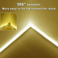 LED Neon Rope Lights 5M 16.4Ft, 12V Flexible IP65 Waterproof Silicone Neon Strip Lights, Ideal for Bedroom, Kitchen, Indoor/Outdoor Decoration (Power Adapter Not Included)