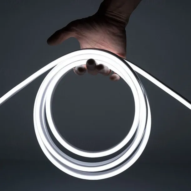 LED Neon Rope Lights 5M 16.4Ft, 12V Flexible IP65 Waterproof Silicone Neon Strip Lights, Ideal for Bedroom, Kitchen, Indoor/Outdoor Decoration (Power Adapter Not Included)