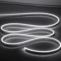 LED Neon Rope Lights 5M 16.4Ft, 12V Flexible IP65 Waterproof Silicone Neon Strip Lights, Ideal for Bedroom, Kitchen, Indoor/Outdoor Decoration (Power Adapter Not Included)