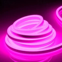 LED Neon Rope Lights 5M 16.4Ft, 12V Flexible IP65 Waterproof Silicone Neon Strip Lights, Ideal for Bedroom, Kitchen, Indoor/Outdoor Decoration (Power Adapter Not Included)
