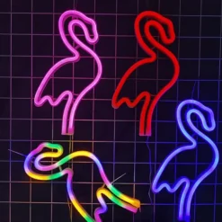 LED Neon Signs for Girls Room Decor Neon Signs Wall Light Desk Lamps Battery USB Operation Night Lights with Pedestal Pink Bar Bedroom Party Christmas