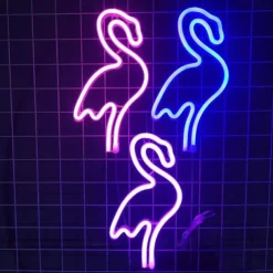 LED Neon Signs for Girls Room Decor Neon Signs Wall Light Desk Lamps Battery USB Operation Night Lights with Pedestal Pink Bar Bedroom Party Christmas