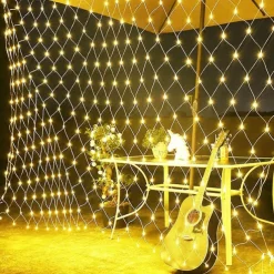 LED Net Night Lights 1.5x1.5M 3x2M 220V Wedding Christmas Fairy String Light Outdoor Waterproof Party Holiday Decor Mesh Lights with Tail Plug for Halloween