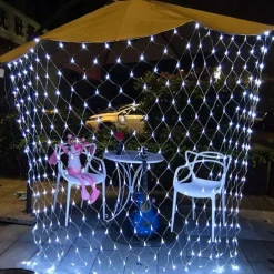 LED Net Night Lights 1.5x1.5M 3x2M 220V Wedding Christmas Fairy String Light Outdoor Waterproof Party Holiday Decor Mesh Lights with Tail Plug for Halloween