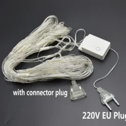 LED Net Night Lights 1.5x1.5M 3x2M 220V Wedding Christmas Fairy String Light Outdoor Waterproof Party Holiday Decor Mesh Lights with Tail Plug for Halloween