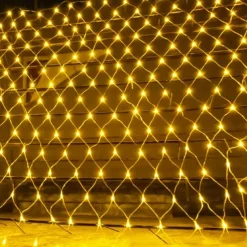 LED Net Night Lights 1.5x1.5M 3x2M 220V Wedding Christmas Fairy String Light Outdoor Waterproof Party Holiday Decor Mesh Lights with Tail Plug for Halloween