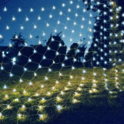 LED Net Night Lights 1.5x1.5M 3x2M 220V Wedding Christmas Fairy String Light Outdoor Waterproof Party Holiday Decor Mesh Lights with Tail Plug for Halloween
