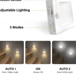 LED Night Light Smart Motion Sensor Dimmable Emergency Lamp White Warm Lamp Bedroom Living Room Study Bedside Kitchen Light