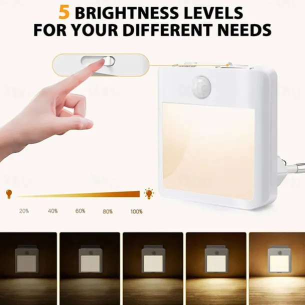 LED Night Light Smart Motion Sensor Dimmable Emergency Lamp White Warm Lamp Bedroom Living Room Study Bedside Kitchen Light