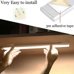 LED Night Lights Motion Sensor USB Rechargeable Ultra-Thin Kitchen Cabinet Closet Lamp PIR Motion Sensor Wireless Night Lamp Bedroom Corridor Passageway Dormitory Lighting