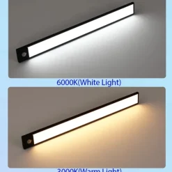 LED Night Lights Motion Sensor USB Rechargeable Ultra-Thin Kitchen Cabinet Closet Lamp PIR Motion Sensor Wireless Night Lamp Bedroom Corridor Passageway Dormitory Lighting