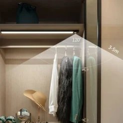 LED Night Lights Motion Sensor USB Rechargeable Ultra-Thin Kitchen Cabinet Closet Lamp PIR Motion Sensor Wireless Night Lamp Bedroom Corridor Passageway Dormitory Lighting