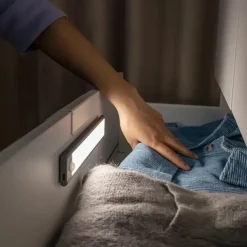 LED Night Lights Motion Sensor USB Rechargeable Ultra-Thin Kitchen Cabinet Closet Lamp PIR Motion Sensor Wireless Night Lamp Bedroom Corridor Passageway Dormitory Lighting