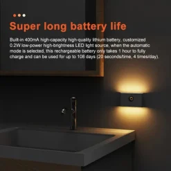 LED Night Lights Motion Sensor USB Rechargeable Linkage Induction Wireless Night Light Kitchen Cabinet Corridor Night Lamp for Bedroom Home Staircase Passageway Lighting