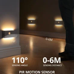 LED Night Lights Motion Sensor USB Rechargeable Linkage Induction Wireless Night Light Kitchen Cabinet Corridor Night Lamp for Bedroom Home Staircase Passageway Lighting