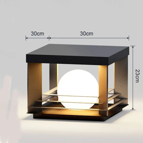 LED Outdoor Post Lights Warm White 30cm 1-Light Modern Wall Sconce Black Square Metal Pillar Light E26/E27 for Patio Garden Entrance Pathway Light 110-240V