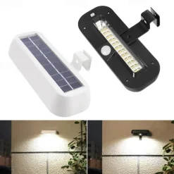 LED Outdoor Solar Street Light Waterproof Human Body Motion Sensor Wall Lamp Garden Courtyard Walkway Outdoor Home Lighting Solar Night Lights