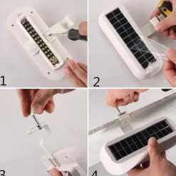 LED Outdoor Solar Street Light Waterproof Human Body Motion Sensor Wall Lamp Garden Courtyard Walkway Outdoor Home Lighting Solar Night Lights