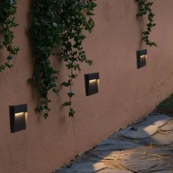 LED Outdoor Wall Lamp Step Lights IP65 Waterproof 3000K Warm White Dimmable LED Stair Lights Indoor, Aluminum ORB Finish ETL Listed