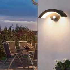 LED Outdoor Wall Lamp 24W with Motion Sensor IP65 Waterproof Light Control Suitable for Bathroom Garage Fence Deck Courtyard AC85-265V