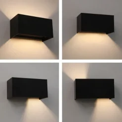 LED Outdoor Wall Lamp 12/24W with Motion Sensor IP65 Waterproof Light Control Suitable for Bathroom Garage Fence Deck Courtyard 110-240V