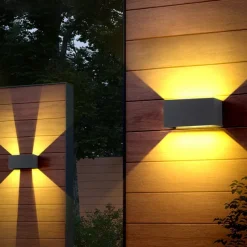 LED Outdoor Wall Lamp 12/24W with Motion Sensor IP65 Waterproof Light Control Suitable for Bathroom Garage Fence Deck Courtyard 110-240V