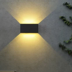 LED Outdoor Wall Lamp 12/24W with Motion Sensor IP65 Waterproof Light Control Suitable for Bathroom Garage Fence Deck Courtyard 110-240V