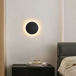 LED Outdoor Wall Light Waterproof Circle Design Black Warm White/White Wall Lighting IP65 Waterproof Acrylic Metal Outdoor Wall Sconces AC110-240V