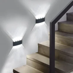 LED Outdoor Wall Lights 8W LED Aluminum Wall Lamp Sconce Indoor Up Down IP65 Waterproof White Black Modern for Patio Garden Stairs Bedroom Aisle Pathway Bathroom Light