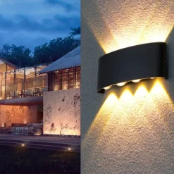LED Outdoor Wall Lights 8W LED Aluminum Wall Lamp Sconce Indoor Up Down IP65 Waterproof White Black Modern for Patio Garden Stairs Bedroom Aisle Pathway Bathroom Light