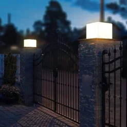 LED Outdoor Wall Lights Warm White 20/25/30/40cm Garden Post Patio Light Outdoor Square Pillar Lamp Simplicity IP54 Waterproof Garden Yard Pillar Lamps 3000K