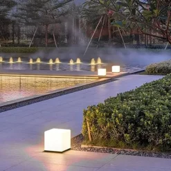 LED Outdoor Wall Lights Warm White 20/25/30/40cm Garden Post Patio Light Outdoor Square Pillar Lamp Simplicity IP54 Waterproof Garden Yard Pillar Lamps 3000K