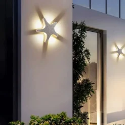 LED Outdoor Wall Lights Warm White Metal American Country Simple Children's Room Ceiling Light 10W Modern Creativity Starfish Shape Girl Kindergarten Toy Room Study 110-240V