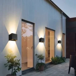 LED Outdoor/Indoor Wall Light IP65 12W 6000K White 3000K Warm Adjustable Beam Angle Waterproof 1000lm Sconce Fixture for Home Garden