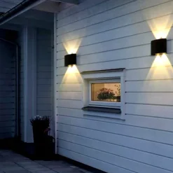 LED Outdoors Wall Lamp 2W 4W Up/Down Lighting Indoor Double-Head Curved Waterproof IP65 Wall Lamp Modern Bedroom Lamp Warm White Light AC85-265V