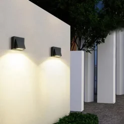 Led Outdoors Wall Lamp 5W 10W Up/Down Lighting Indoor Double-Head Curved Waterproof IP65 Wall Lamp Modern Bedroom Lamp Warm White Light AC85-265V