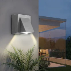 Led Outdoors Wall Lamp 5W 10W Up/Down Lighting Indoor Double-Head Curved Waterproof IP65 Wall Lamp Modern Bedroom Lamp Warm White Light AC85-265V