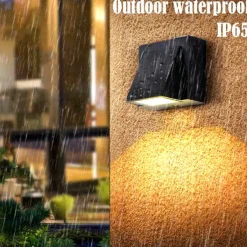 Led Outdoors Wall Lamp 5W 10W Up/Down Lighting Indoor Double-Head Curved Waterproof IP65 Wall Lamp Modern Bedroom Lamp Warm White Light AC85-265V