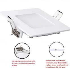 LED Panel Light Recessed Kitchen Foyer Lamp LED Spot Down Light Warm White Cold White Downlight 1pc