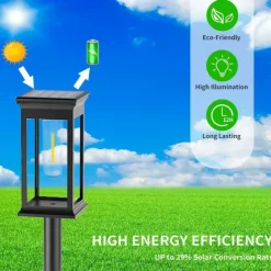 LED Pathway Lights Outdoor Solar Street Light Waterproof IP65 Solar Garden Decorative Light Landscape Lighting for Yard Lawn Patio Walkway