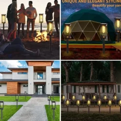 LED Pathway Lights Outdoor Solar Street Light Waterproof IP65 Solar Garden Decorative Light Landscape Lighting for Yard Lawn Patio Walkway