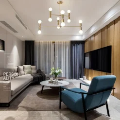 LED Pendant 55/100cm Ceiling Light Fixture Adjustable Height Pendant Mid-Century Modern Ceiling Light for Living Room, Dining Room, Kitchen