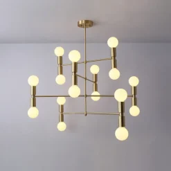 LED Pendant 55/100cm Ceiling Light Fixture Adjustable Height Pendant Mid-Century Modern Ceiling Light for Living Room, Dining Room, Kitchen