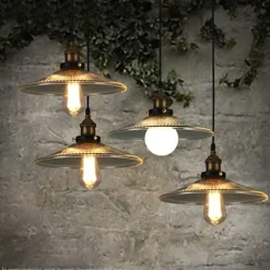 LED Pendant Lamp Glass Vintage Farmhouse E27 Light Vintage Ceiling Lamp Industrial Lamp Shade Lamp for Living Room, Living Room, Dining Room, Restaurant, Cafe 110-240V