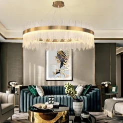 LED Pendant Light 50 / 60 / 80cm Light Luxury European K9 High end Crystal Chandelier Dimming Ceiling Lamp Suitable for Bedroom Dining Room Study AC110V AC220V