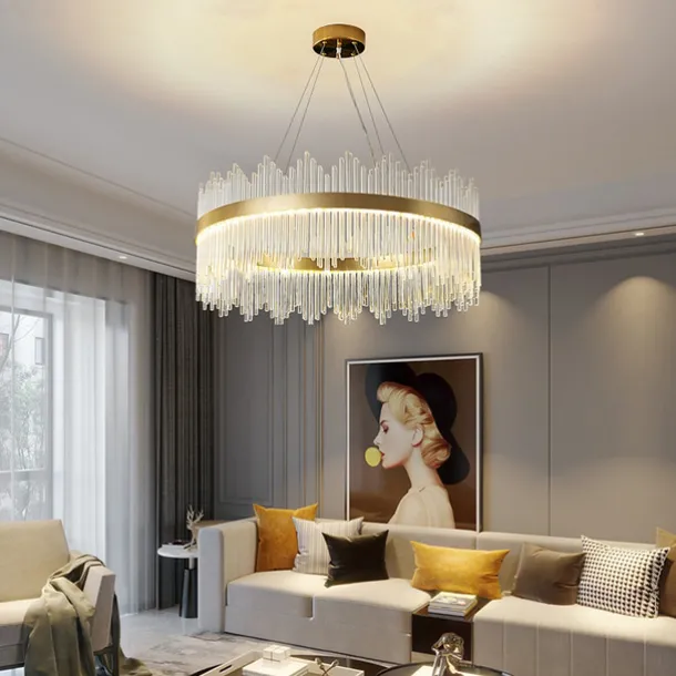 LED Pendant Light 50 / 60 / 80cm Light Luxury European K9 High end Crystal Chandelier Dimming Ceiling Lamp Suitable for Bedroom Dining Room Study AC110V AC220V
