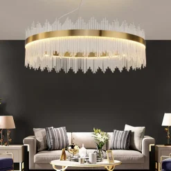 LED Pendant Light 50 / 60 / 80cm Light Luxury European K9 High end Crystal Chandelier Dimming Ceiling Lamp Suitable for Bedroom Dining Room Study AC110V AC220V
