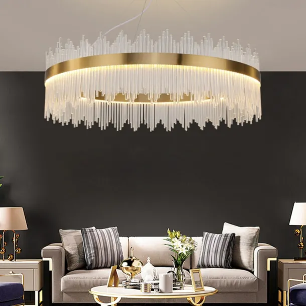 LED Pendant Light 50 / 60 / 80cm Light Luxury European K9 High end Crystal Chandelier Dimming Ceiling Lamp Suitable for Bedroom Dining Room Study AC110V AC220V