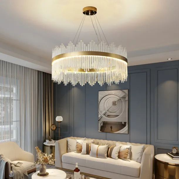 LED Pendant Light 50 / 60 / 80cm Light Luxury European K9 High end Crystal Chandelier Dimming Ceiling Lamp Suitable for Bedroom Dining Room Study AC110V AC220V