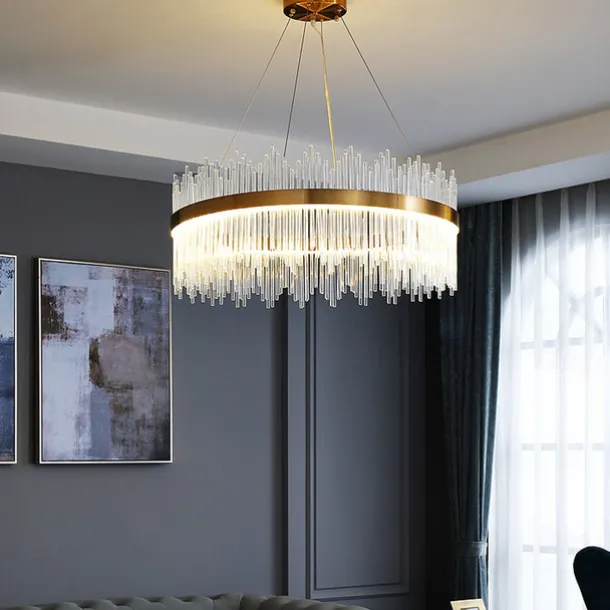 LED Pendant Light 50 / 60 / 80cm Light Luxury European K9 High end Crystal Chandelier Dimming Ceiling Lamp Suitable for Bedroom Dining Room Study AC110V AC220V
